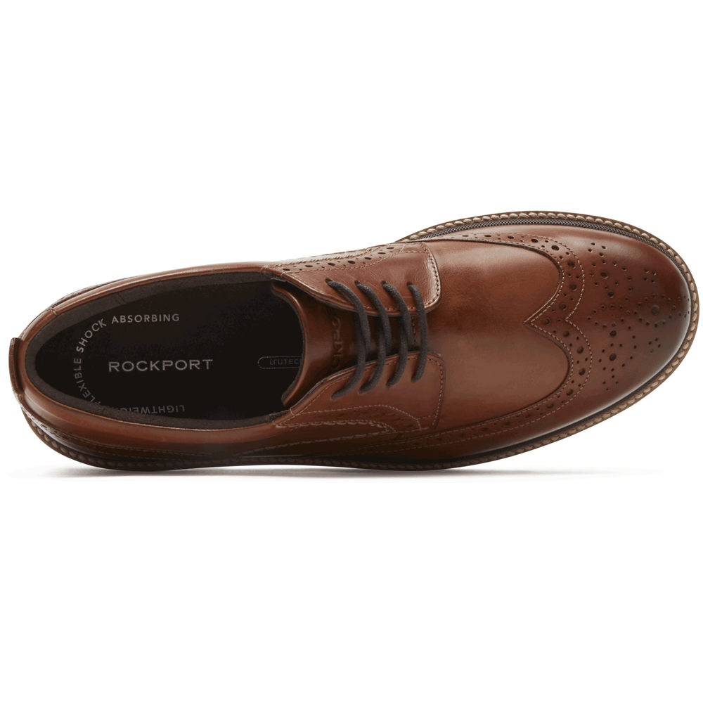 Rockport Mens Dress Shoes Brown - Marshall Wingtip - UK 467-HQPLME